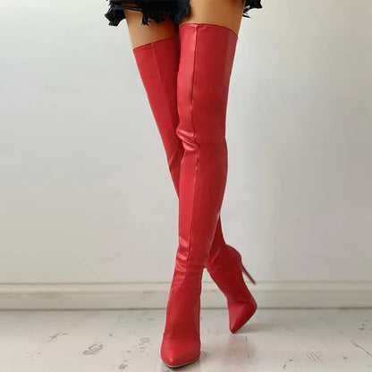 High Heel Over-the-Knee Power Boots 🔥 Back-Zip • Fashion Statement • Bold Personality Boots