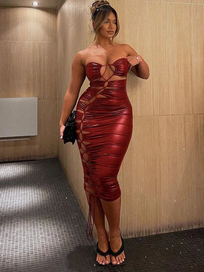 🔥 Waves & Curls – Sexy Shirring Dress for Women 🔥