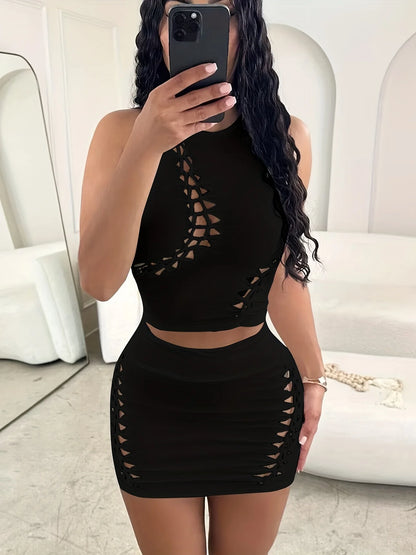 Natural Body Women 2025 Autumn Tank Tops Mini Skirts Party Club Streetwear Two Piece Matching Sets