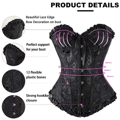 Women's Waist-Cinching Shapewear with Corset-Style Lacing - Party Clubwear for Slimming Silhouette Plus Size Corset