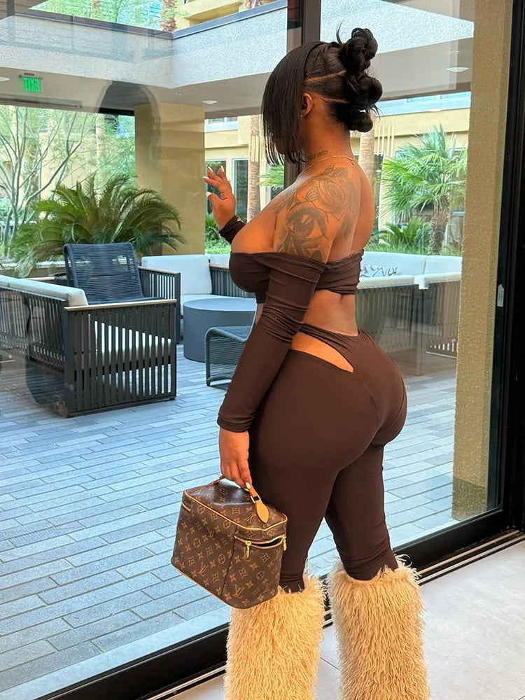 🔥 Love My Skin – Sexy 2-Piece Women’s Streetwear Set 🔥