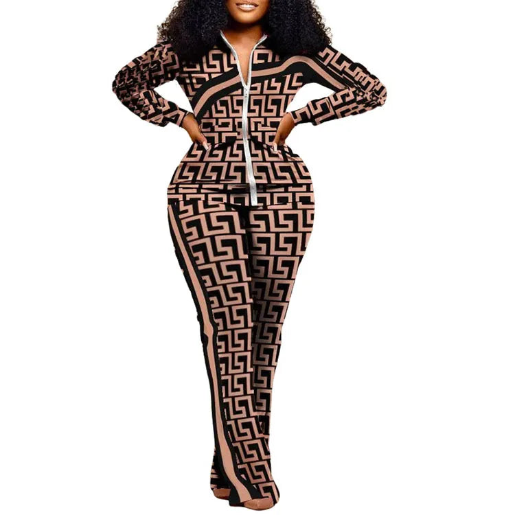 🔥 Bold Moves Printed Two-Piece Set – 2025 Autumn/Winter Collection