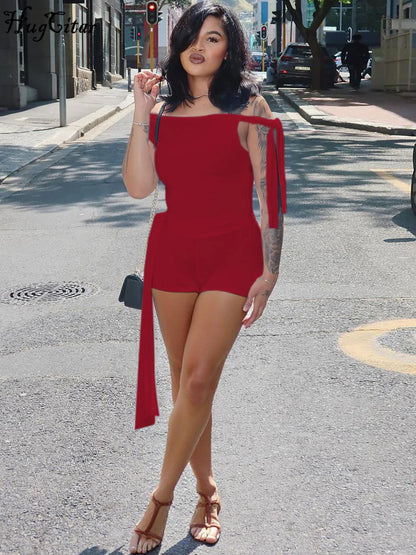 Sexy Skew-Collar Crop Top & Shorts Set – Women’s Summer Bandage Two-Piece Outfit | Streetwear & Clubwear