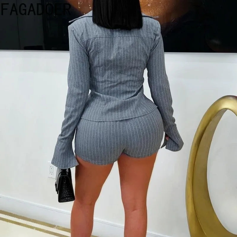 🔥 She Is Her – Sexy Stripe Patchwork 2-Piece Set for Women