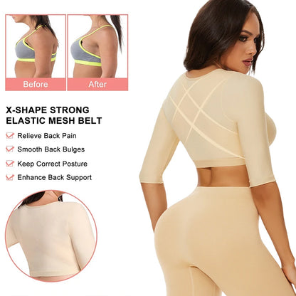 Shaper Tops for Women Flabby Arms Compression Post Surgery Front Closure Bra Cropped Tank Top Shapewear Back Support Body Shaper