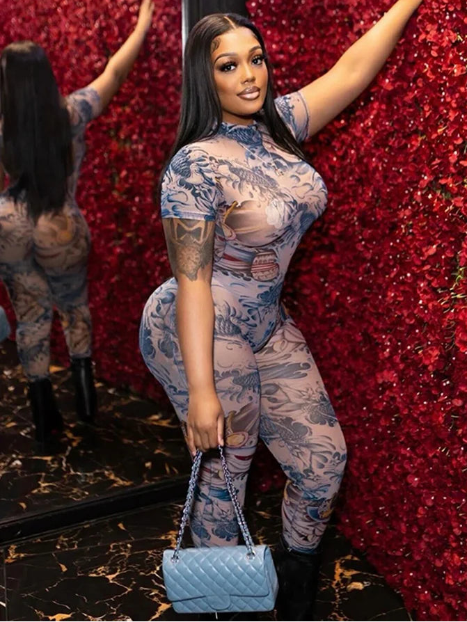 🔥 Body Blast See-Through Jumpsuit – Women’s Clubwear 🔥