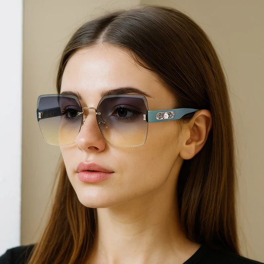 😎 JUNCTURE Fashion Rimless Sunglasses