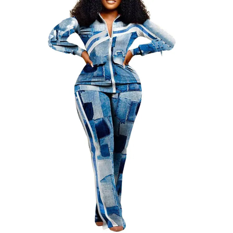 🔥 Bold Moves Printed Two-Piece Set – 2025 Autumn/Winter Collection