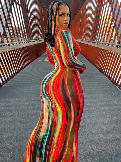 🔥 Color Crush 2026 – Sexy Off-Shoulder Tie-Dye Wrapped Chest Dresses 🔥