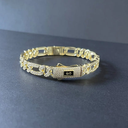 She HOT New hip hop Cuban bracelet Monaco, 14K gold-plated