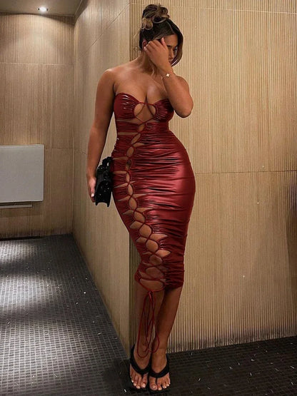 🔥 Waves & Curls – Sexy Shirring Dress for Women 🔥