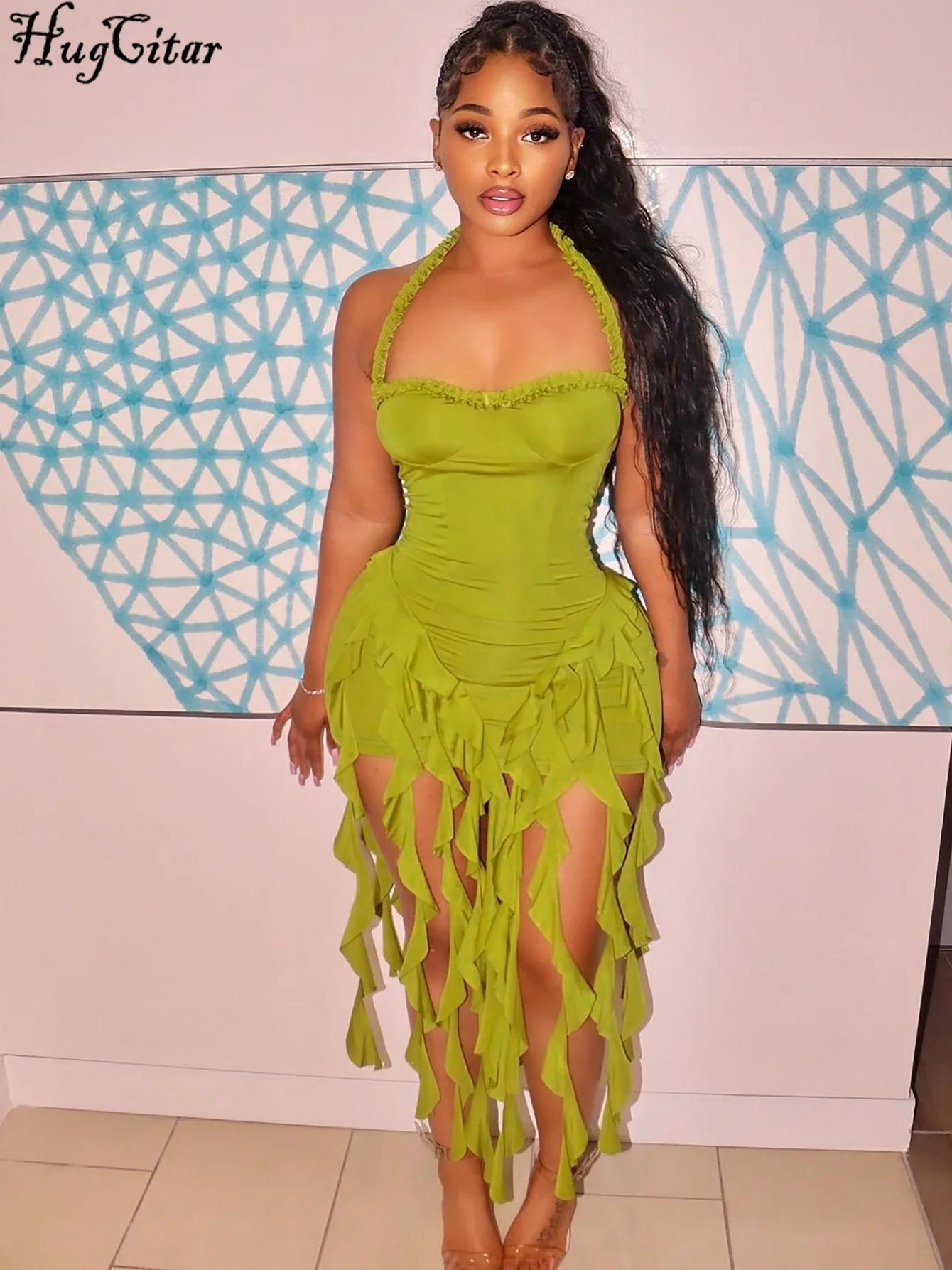 Her Vibe Elegant Halter Ruffled Backless Mini Dress 💖✨