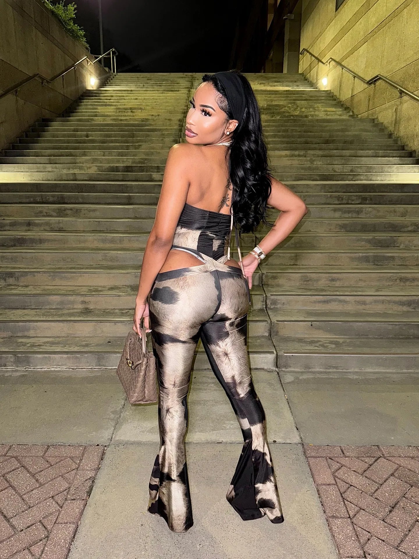 Sister is A Star Sexy V-Neck Halter Jumpsuit for Women – Sleeveless Hollow Street Style Long One-Piece