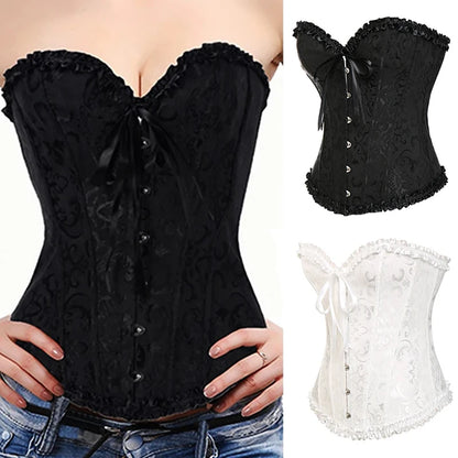 Women's Waist-Cinching Shapewear with Corset-Style Lacing - Party Clubwear for Slimming Silhouette Plus Size Corset