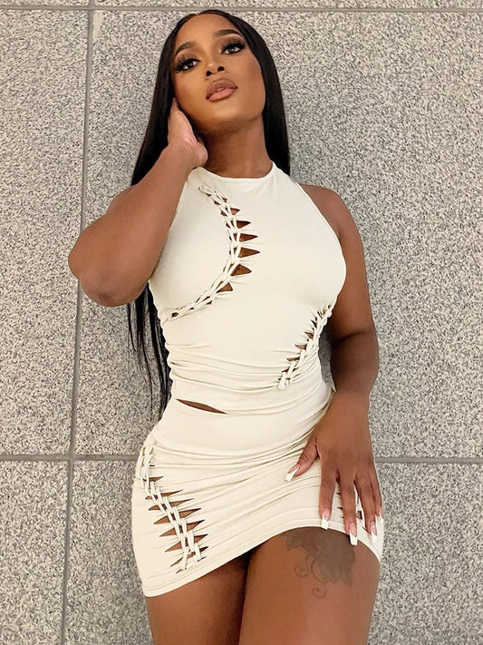 Natural Body Women 2025 Autumn Tank Tops Mini Skirts Party Club Streetwear Two Piece Matching Sets