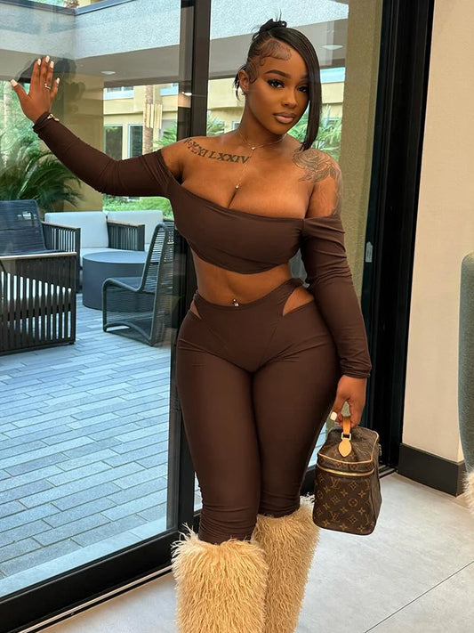 🔥 Love My Skin – Sexy 2-Piece Women’s Streetwear Set 🔥