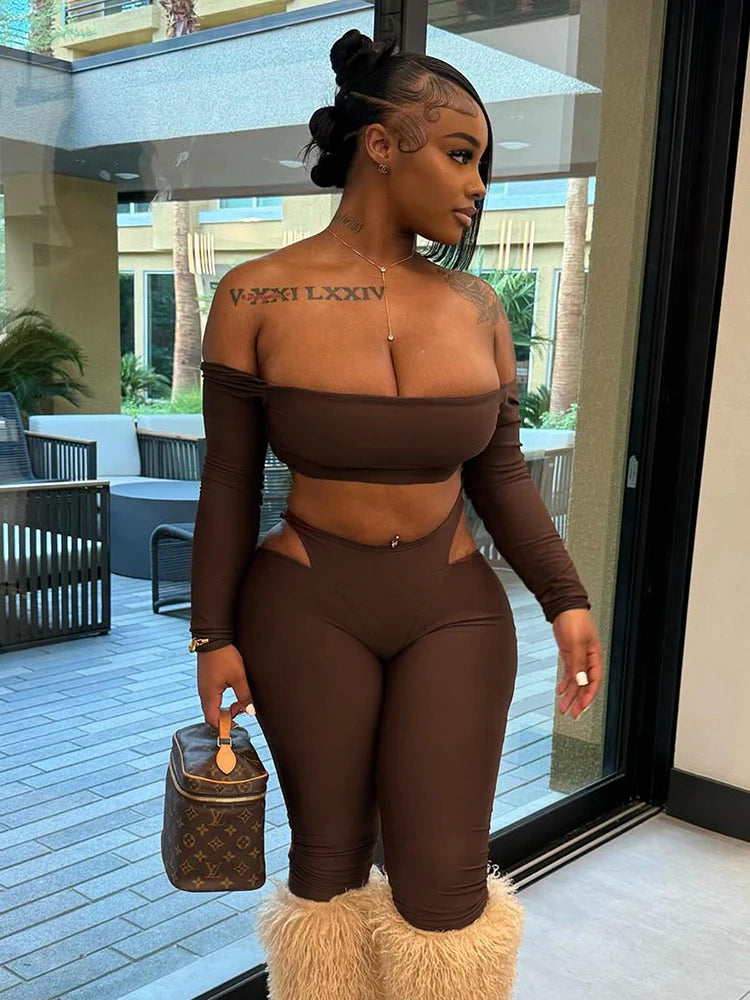 🔥 Love My Skin – Sexy 2-Piece Women’s Streetwear Set 🔥