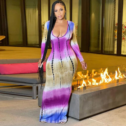 🔥 Color Crush 2026 – Sexy Off-Shoulder Tie-Dye Wrapped Chest Dresses 🔥