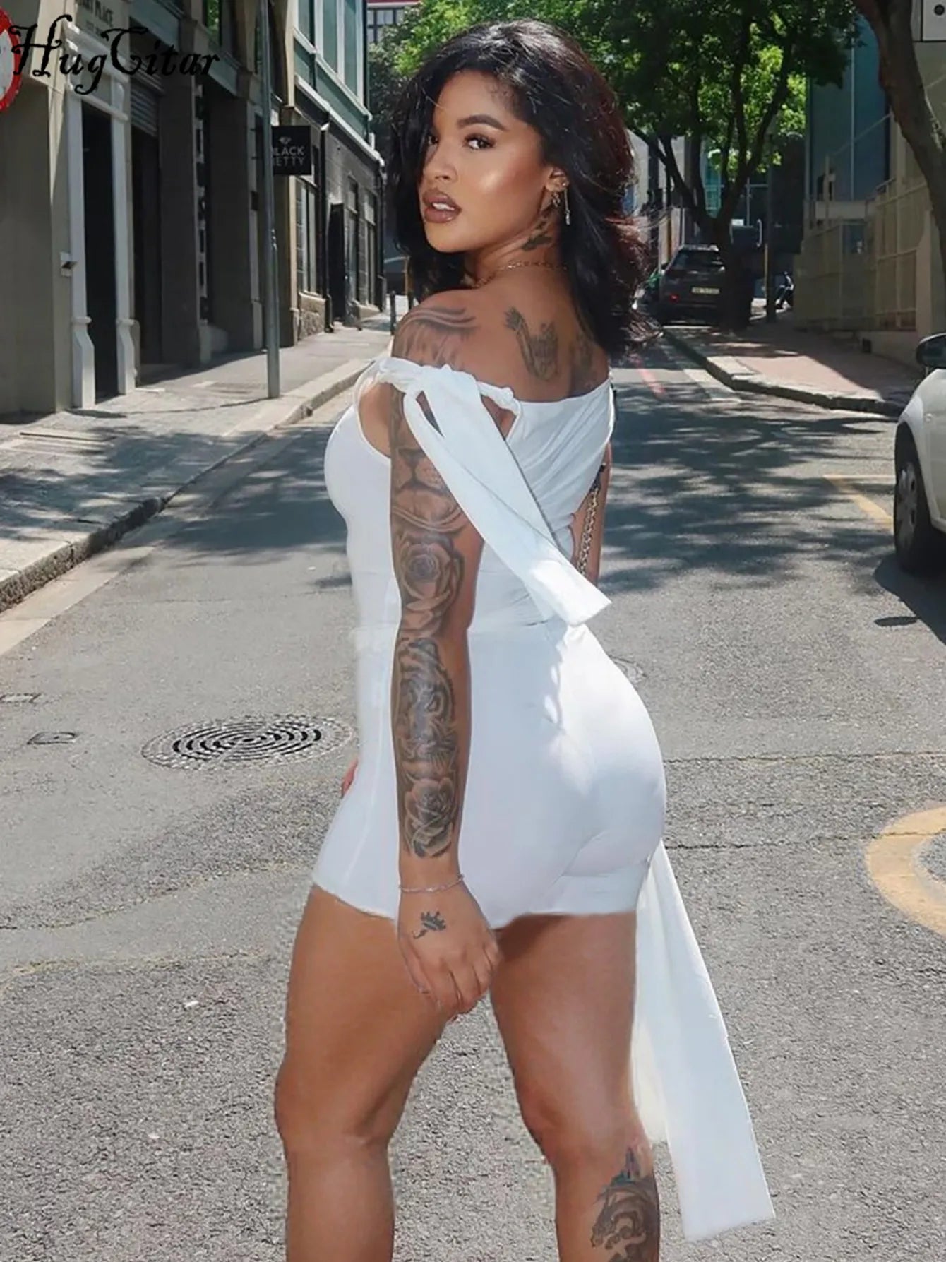 Sexy Skew-Collar Crop Top & Shorts Set – Women’s Summer Bandage Two-Piece Outfit | Streetwear & Clubwear
