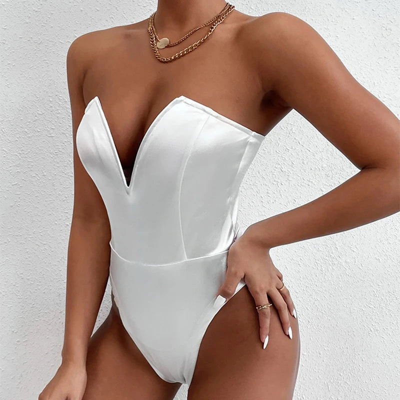🔥 Bodysuit Shapewear Deep V-Neck – Sexy Slimming Corset for Women 🔥