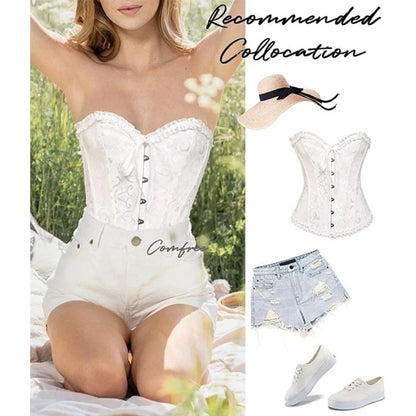 Women's Waist-Cinching Shapewear with Corset-Style Lacing - Party Clubwear for Slimming Silhouette Plus Size Corset