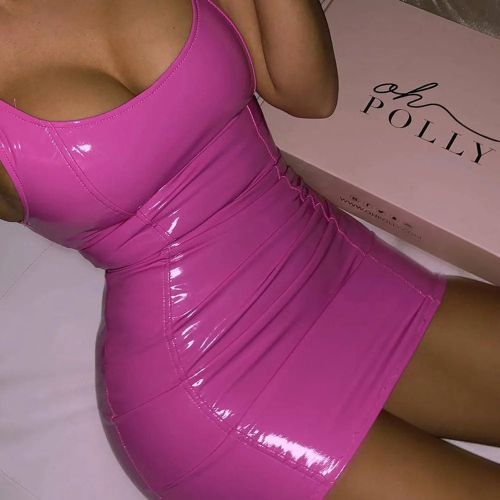 Sweet Candy Nightclub Party Dress – Sexy Hot Girl Sleeveless Zipper Hip Wrap Mini Dress 🍬🔥