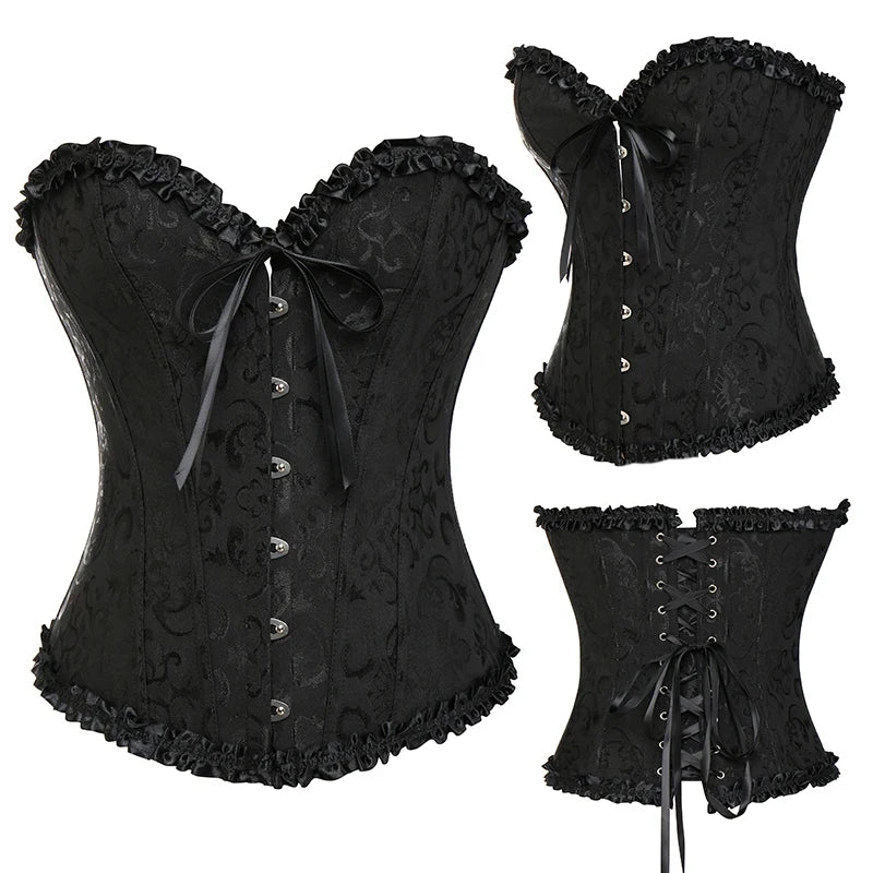 Women's Waist-Cinching Shapewear with Corset-Style Lacing - Party Clubwear for Slimming Silhouette Plus Size Corset