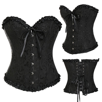 Women's Waist-Cinching Shapewear with Corset-Style Lacing - Party Clubwear for Slimming Silhouette Plus Size Corset