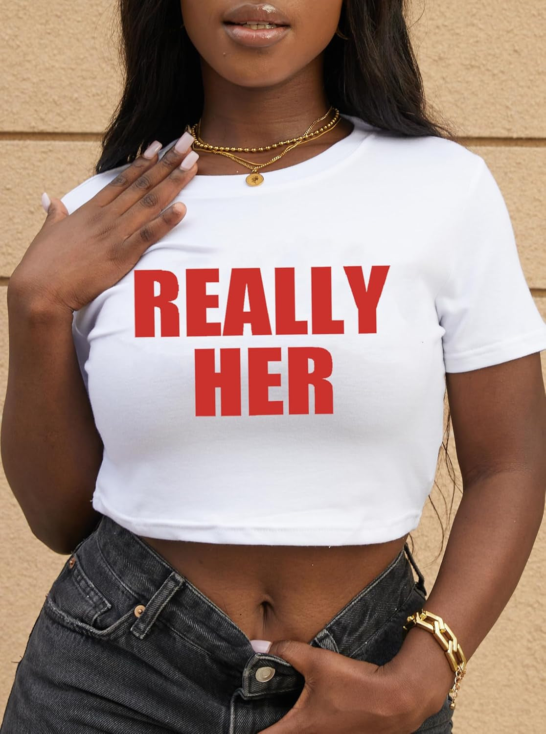 Women Graphic Crop Tops Letter Print Short Sleeve Tee Summer Sexy T Shirt