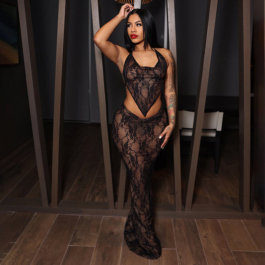 🔥 Heart Snatching Lace-Up Wrapped Chest Pleated Skirt Suit 🔥