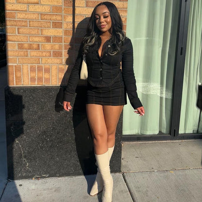 Sexy Party Two-Piece – Figure-Flattering Top & Skirt