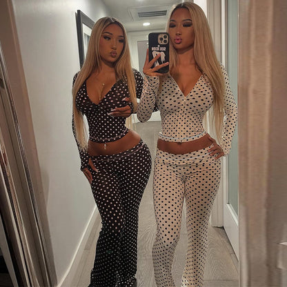 Besties Two-Piece Body Suit – Hooded Cardigan Top & Low-Waist Contrast Pants