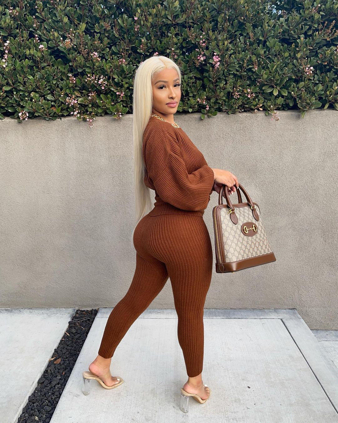 Natural Body Fashions Sexy Two-Piece Suit – Long-Sleeve Thick Woven Set