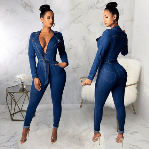 All-Denim Bodysuit – Trendy Clubwear & Streetwear Fit