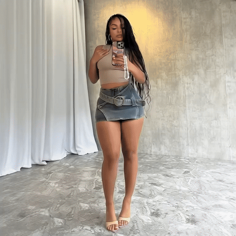 Women’s Washed Denim Culotte Shorts – Trendy Streetwear Style