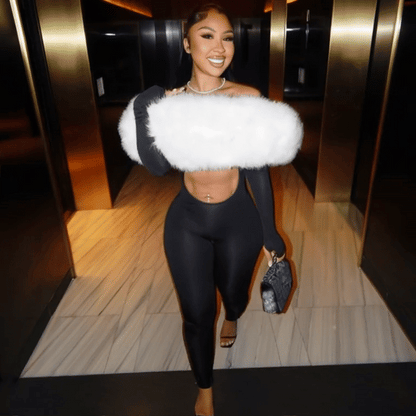 Fur-Style Full Body Suit – Sexy Curve-Hugging Women’s Outfit