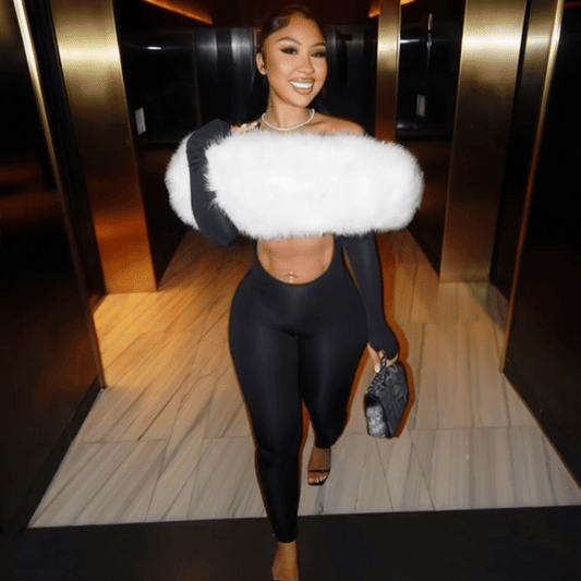 Fur-Style Full Body Suit – Sexy Curve-Hugging Women’s Outfit
