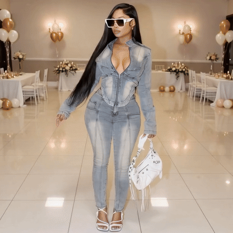 Cute, Classy, A Little Bit Bad-Ass – Denim Hipster Women’s 2-Piece Set 💋🔥