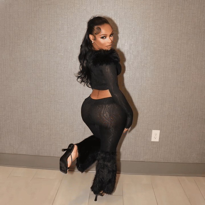 Luxury Furry Two-Piece Set – Curve-Hugging Night Out Outfit
