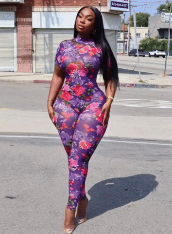 Garden Of Eve Tight Jumpsuits Multi Colors Sexy Panelled Short Sleeve Backless Stand Collar Slim Overalls Clubwear