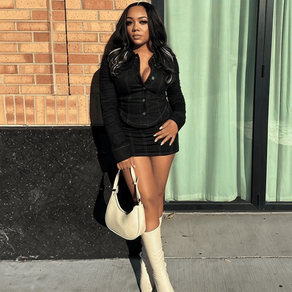 Sexy Party Two-Piece – Figure-Flattering Top & Skirt