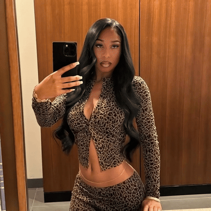 🔥Crop Leopard 2-Piece Pant Set – Elegant, Wild &amp; Sexy Clubwear for Women 🔥