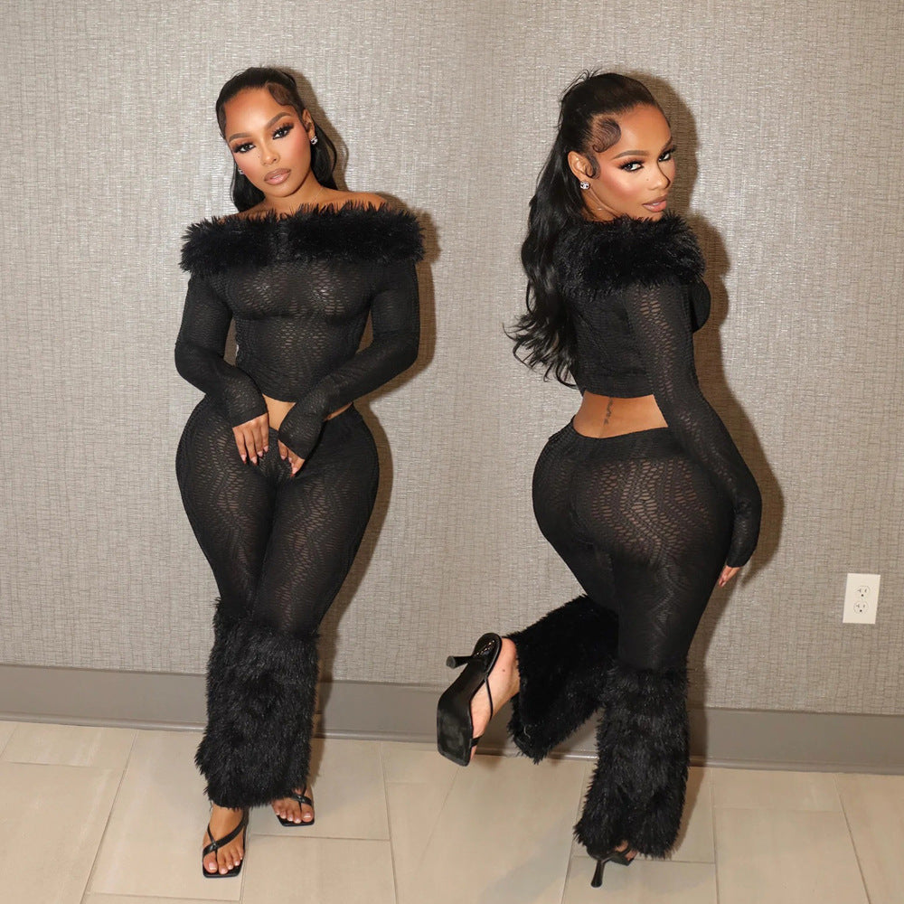 woman in a clubbing outfit from front an back