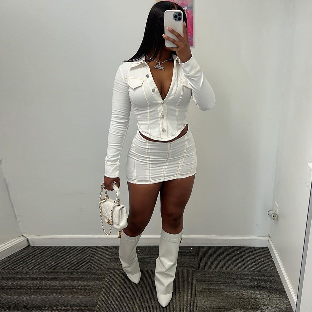 Sexy Party Two-Piece – Figure-Flattering Top & Skirt